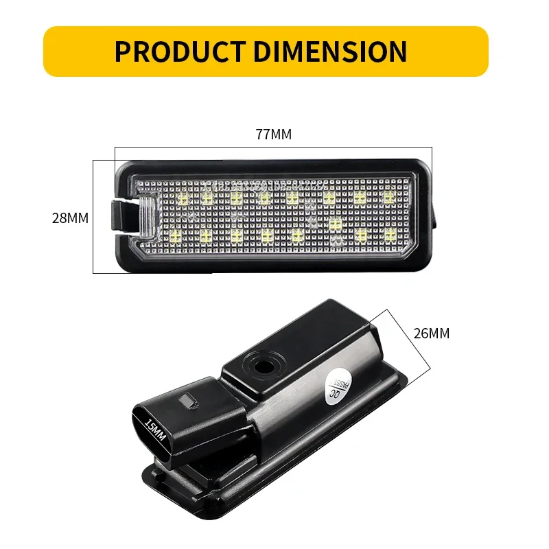 2Pcs Canbus Car LED License Plate Lights Working Lamp Replacement Car Light For VW GOLF 4 5 6 7 6R Passat B6 Lupo Scirocco Polo