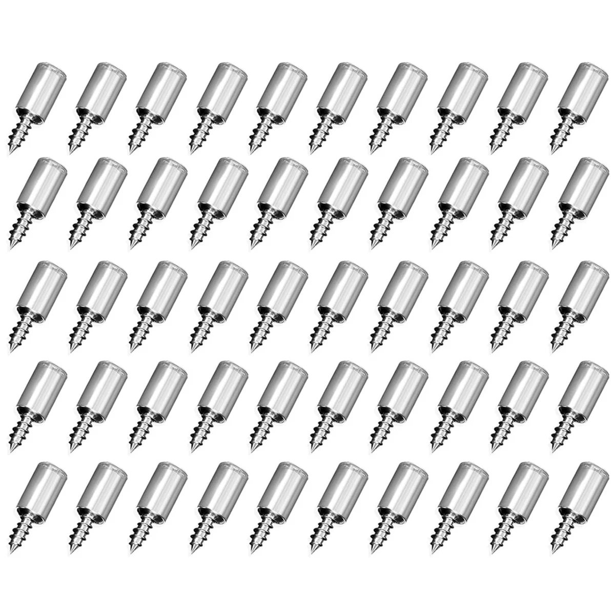 50Set Self-Tapping Screw with Rubber Sleeve Laminate Support Homemade Wardrobe Cabinet Glass Hard Partition Nail