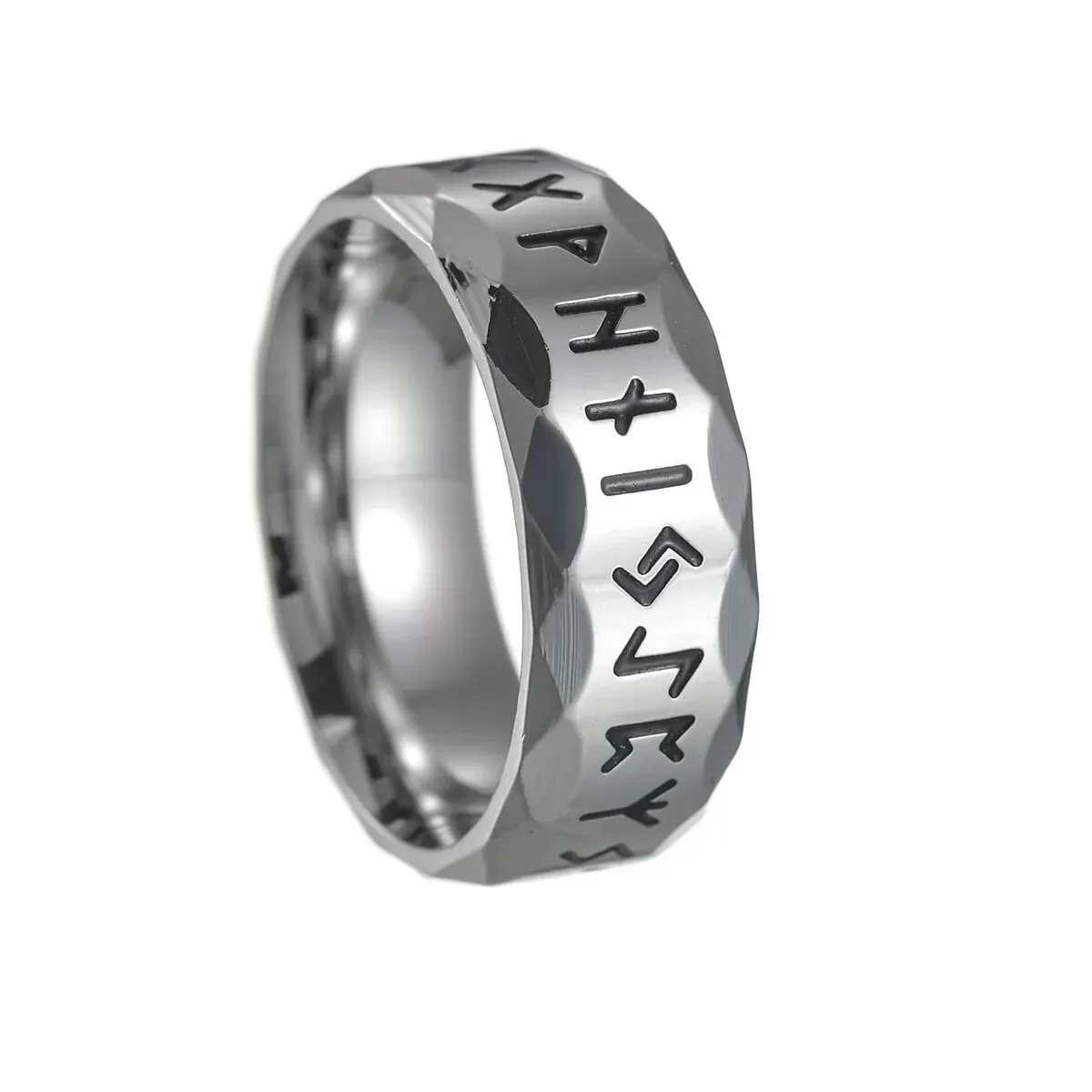 Stainless Steel Ring Titanium Steel Ring for Men Retro Style Vintage Fashion Jewelry 8mm Gold-color/Silver-color /Antique Silver
