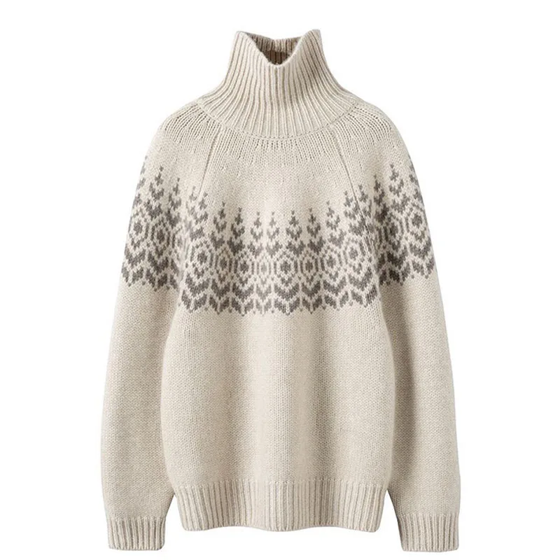 ربيع الخريف البلوز سترة جاكار المرأة الكورية موضة فضفاضة طويلة الأكمام محبوك سترة الإناث البلوز قاع قميص