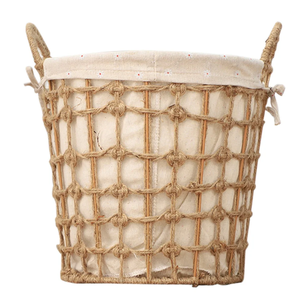 Woven Laundry Basket Dirty Clothes Storage Portable Practical Container