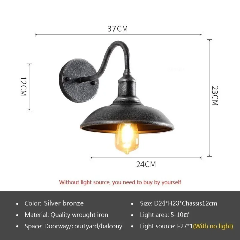 Vintage Waterdichte Wandlamp Outdoor Lamp Voor Balkon Deuropening Binnenplaats Gang Tuin Industriële E27 Sconces Verlichting Armatuur