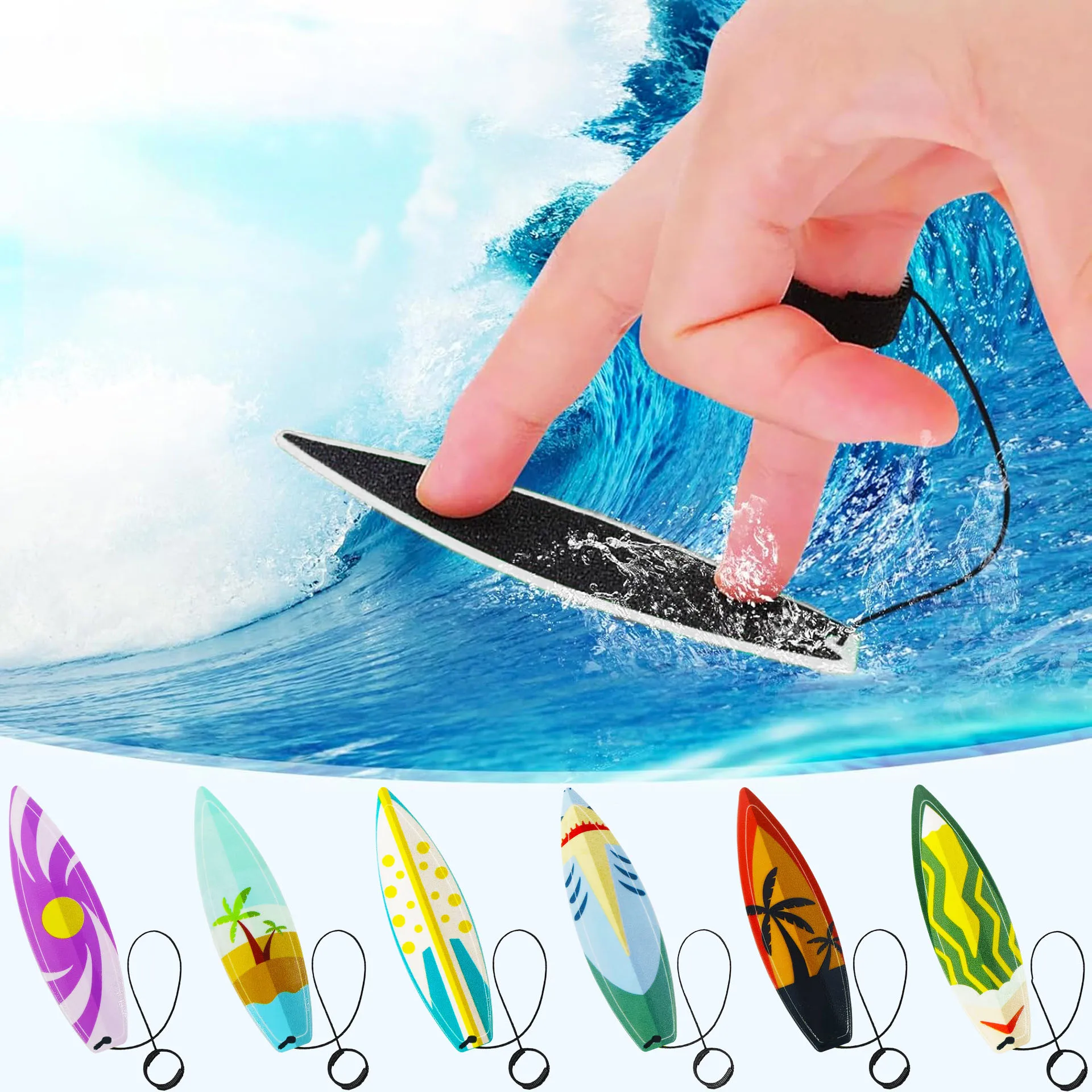 5Pcs Finger Surfboard Mini Plastic Finger Surfboard Creative Fun Thumb Finger Air Surfing Fidget Child Adult Stress Relief Toys