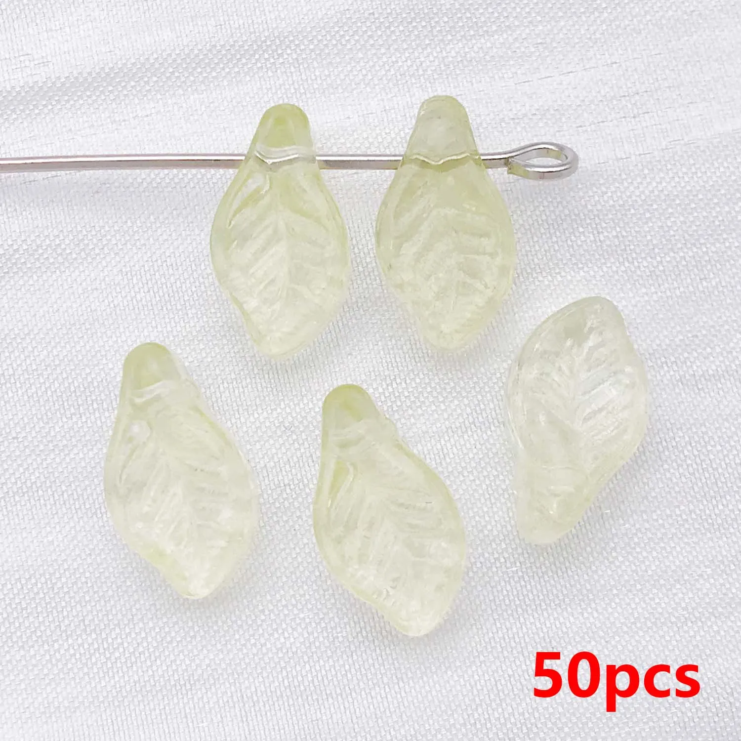 50 stuks 7*12mm Kleurrijke Glazen Blad Spacer Kralen, Losse Kralen voor DIY Armbanden Kettingen Oorbellen Sieraden Maken Accessoires - afbeelding 1