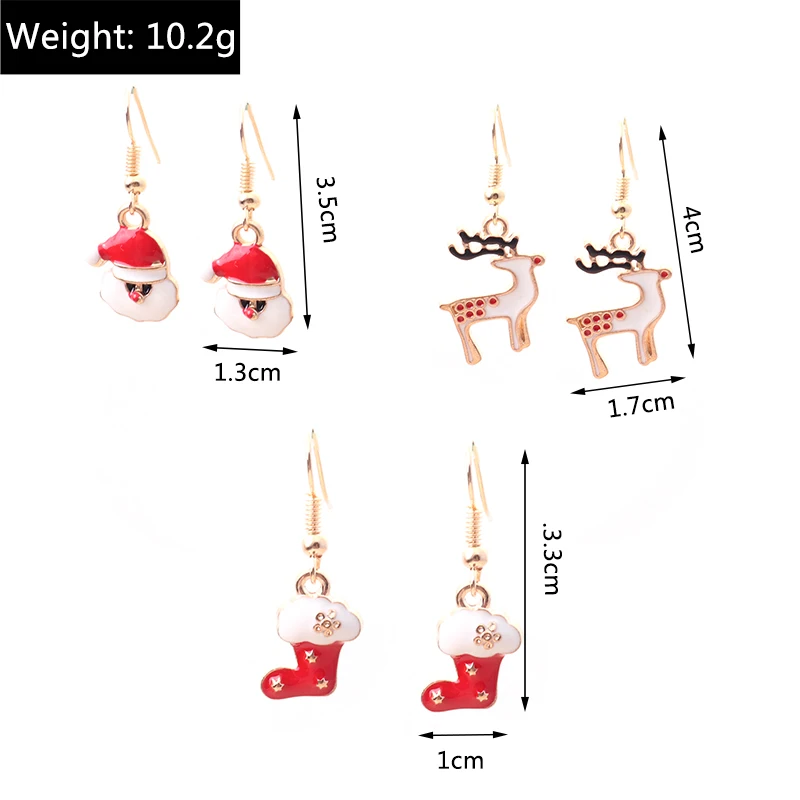 Neue Mode Mix Stile Frohe Weihnachten Ohrringe für Frauen Weihnachten Baum Deer Santa Baumeln Ohrringe Neue Jahr Schmuck Geschenke – Detail 6