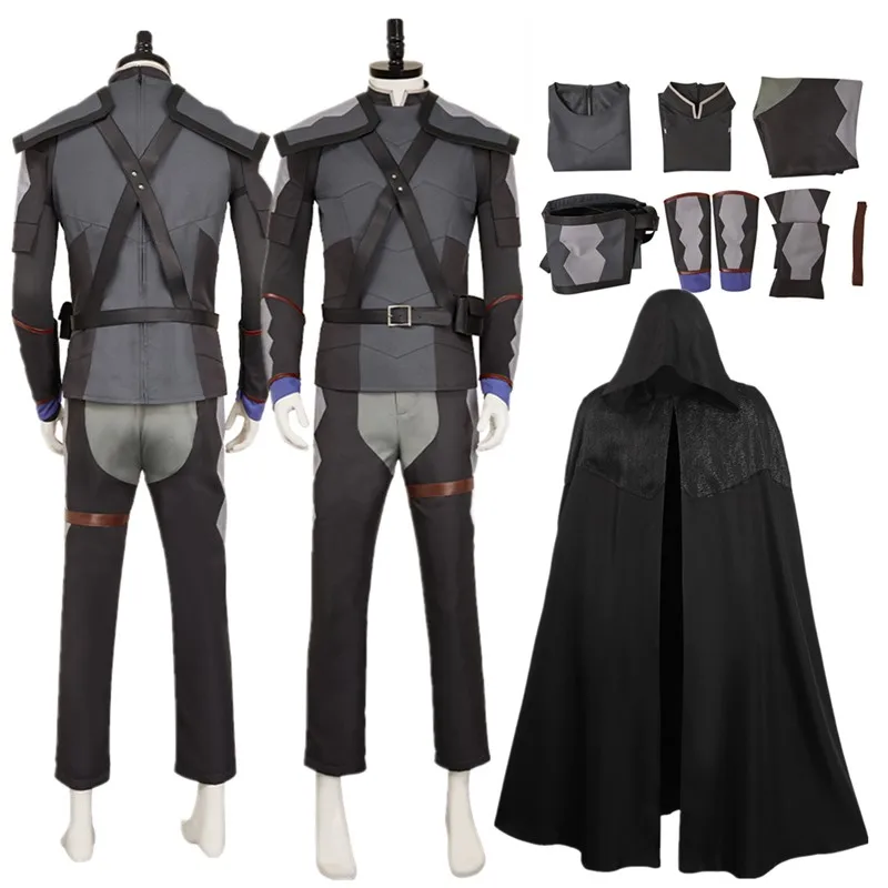 

Фантазия Геральт Косплэй костюм для взрослых плащ с капюшоном мужской жилет Rivia брюки наряд с поясом Хэллоуин карнавальный костюм для маскировки