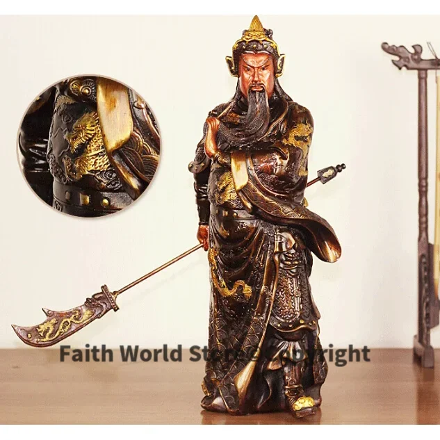 Fortune Money Drawing avoiding evils Talisman Guandi Copper statue # OFFICE HOME efficacious Martial god of wealth guan gong