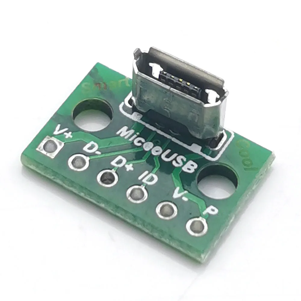 1-10 sztuk pionowe gniazdo USB MicroUSB złącze Micro USB żeńskie PCB konwerter Adapter tabliczka zaciskowa 180 stopni pionowy Port