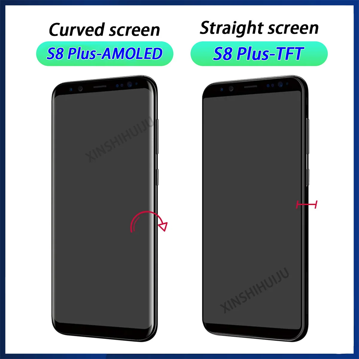 100% Test Quality LCD For SAMSUNG S8 Plus G955F G955U Display Digitizer Touch Screen Replacement With Frame