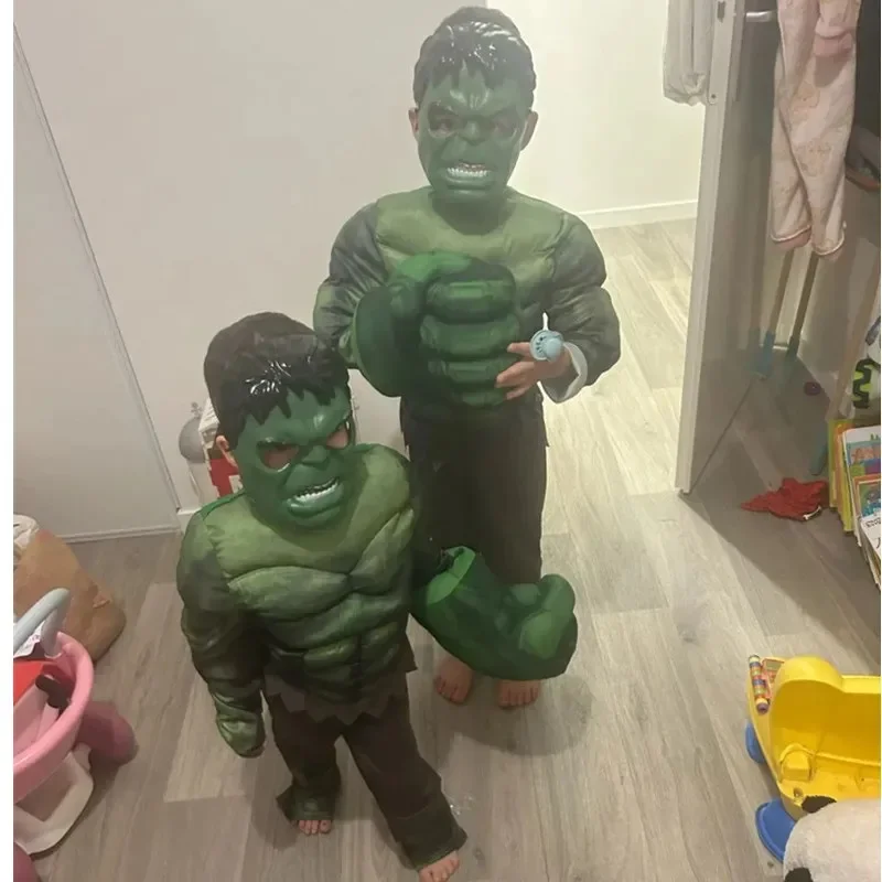 新 2025 ハロウィンボーイズスーパーヒーローコスチューム筋肉スーツグリーンジャイアントコスプレ服子供アニメパーティー誕生日ギフトドレス wrl88 z