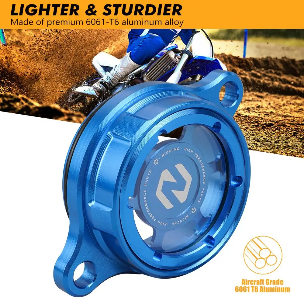 Para YAMAHA WR YZF WRF 250 450 YZ 250F 450F 250FX 450FX YZ250F YZ450F WR250F WR450F tapa de filtro de aceite de Motor protector de enchufe NICECNC