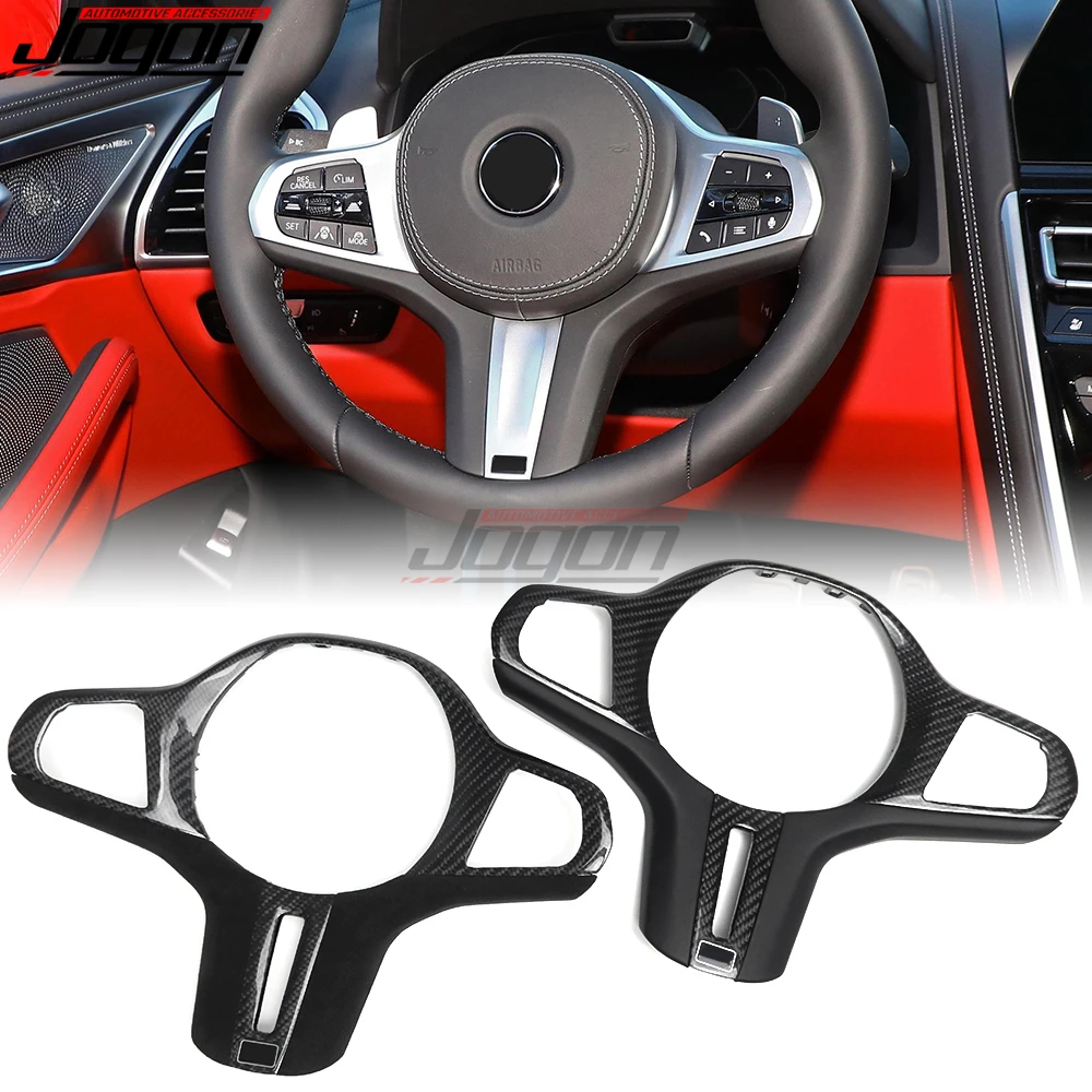 Carbon Fiber Replace Steering Wheel Cover Decoration Trim For BMW 2 3 4 5 6 8 Series G20 G30 G42 M4 G82 M3 G80 X3 X4 X5 X6 Z4