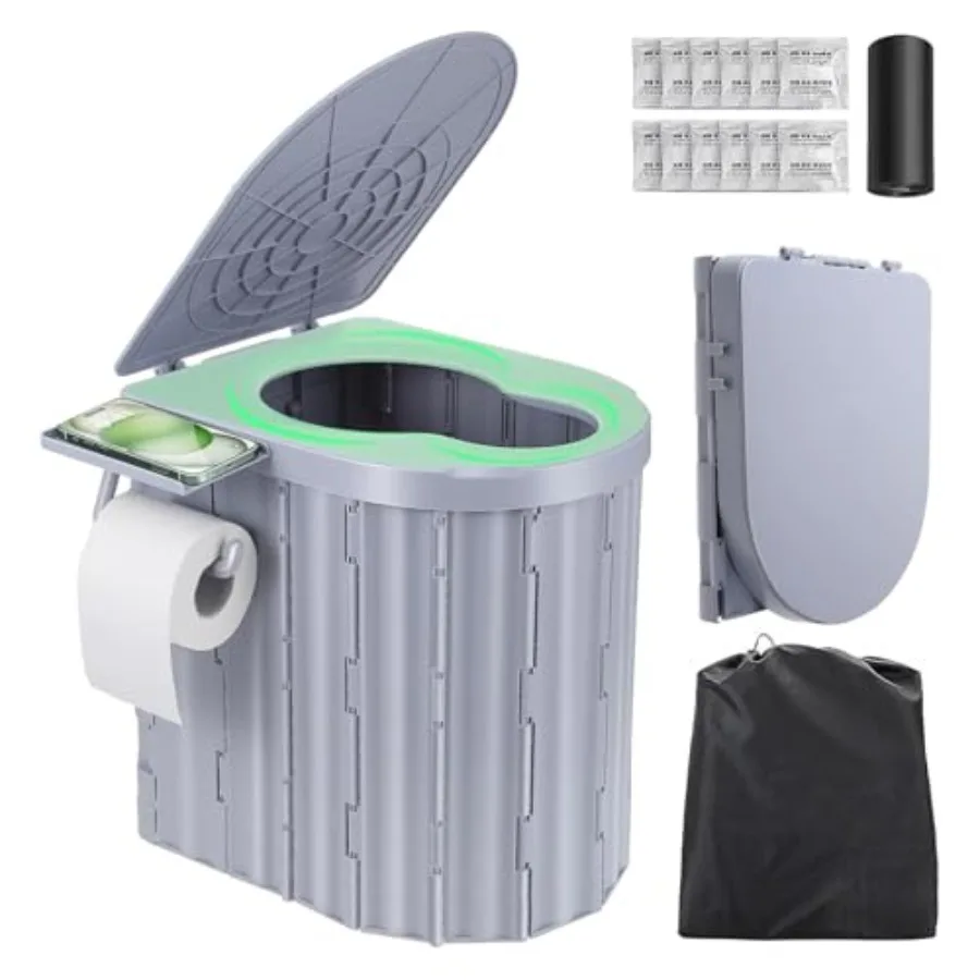 

Cam Toilet Porble Toilet for Adultorble Travel FoldinToilet wi Lid and Per Holder Compt Pot for Car Camp Toilet Porble Toilet f