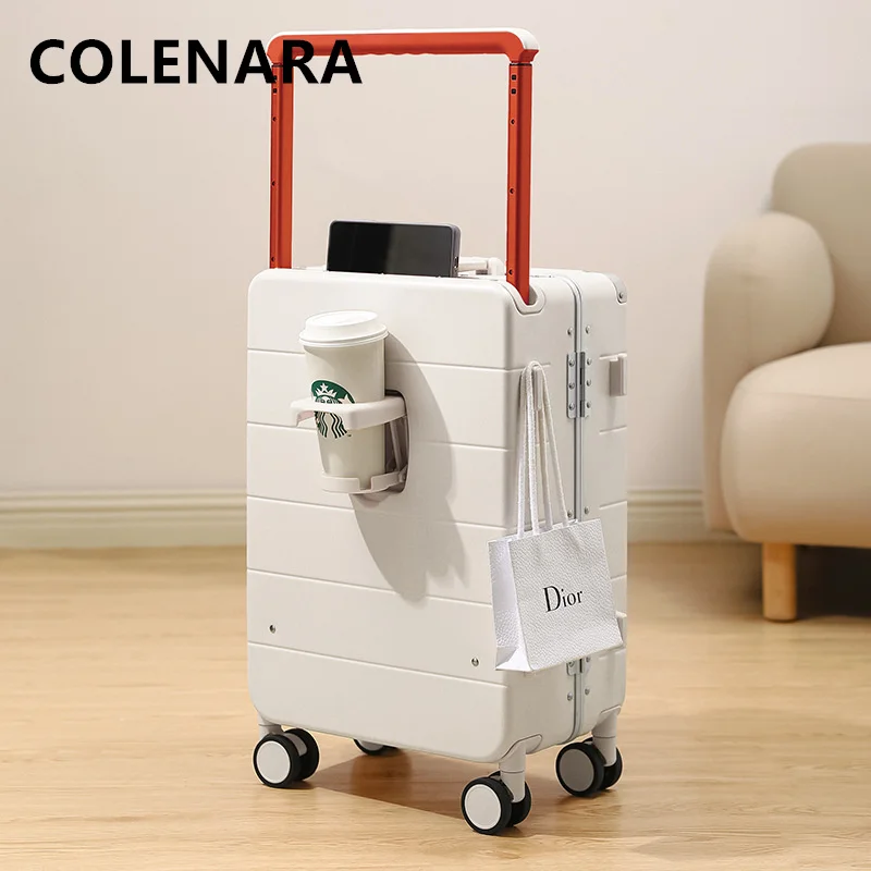 COLENARA Carry-on Travel Luggage 20 Inches PC Boarding Box 24"26"Aluminum Frame Trolley Case with Wheels Rolling Suitcase