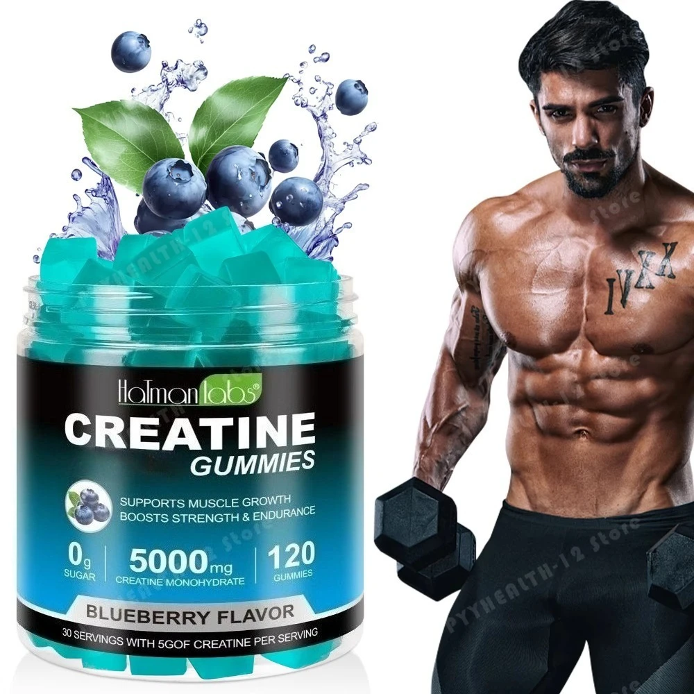 Creatine Creatine Monohydrate Gummies 5000mg Sugar Free Blueberry Vegan Muscle Growth Strength Endurance Non GMO Gluten Free 120 Count - Aliexpress Deal