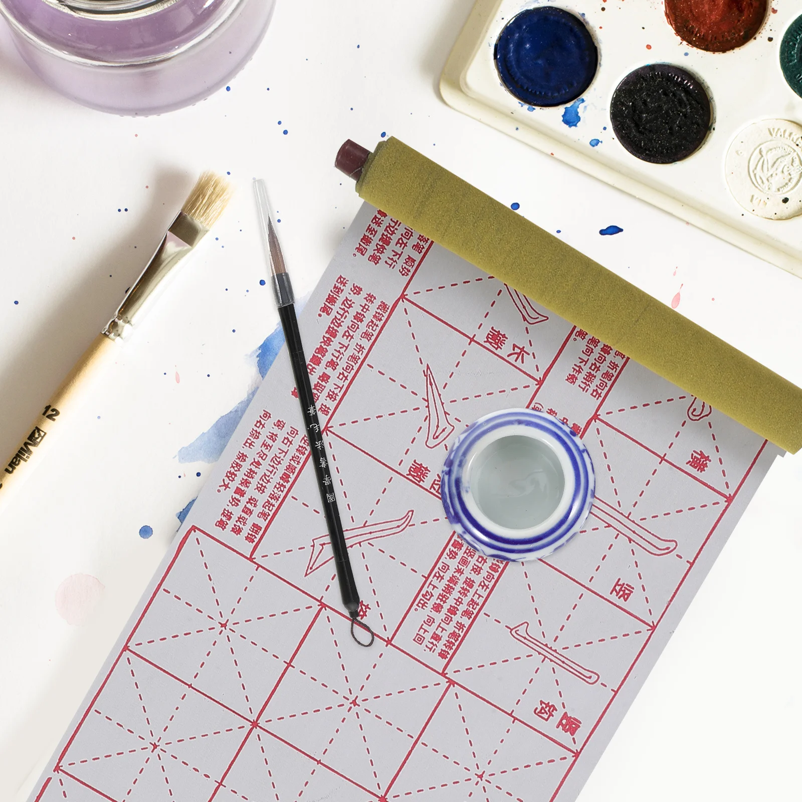 1 set Calligraphy Set For Beginners Chinese Art Supplies Kids Writing Kit Reusable Water Practice Mat Stationery Set