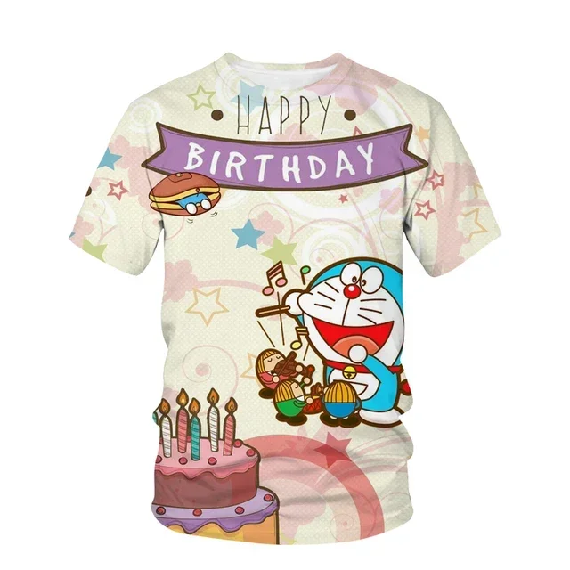 

Doraemon Japanese Anime 3D Print Sports Quick-drying Breathable Men's T-shirt Harajuku Parent Child Baby Boy Girl Short Sleeve