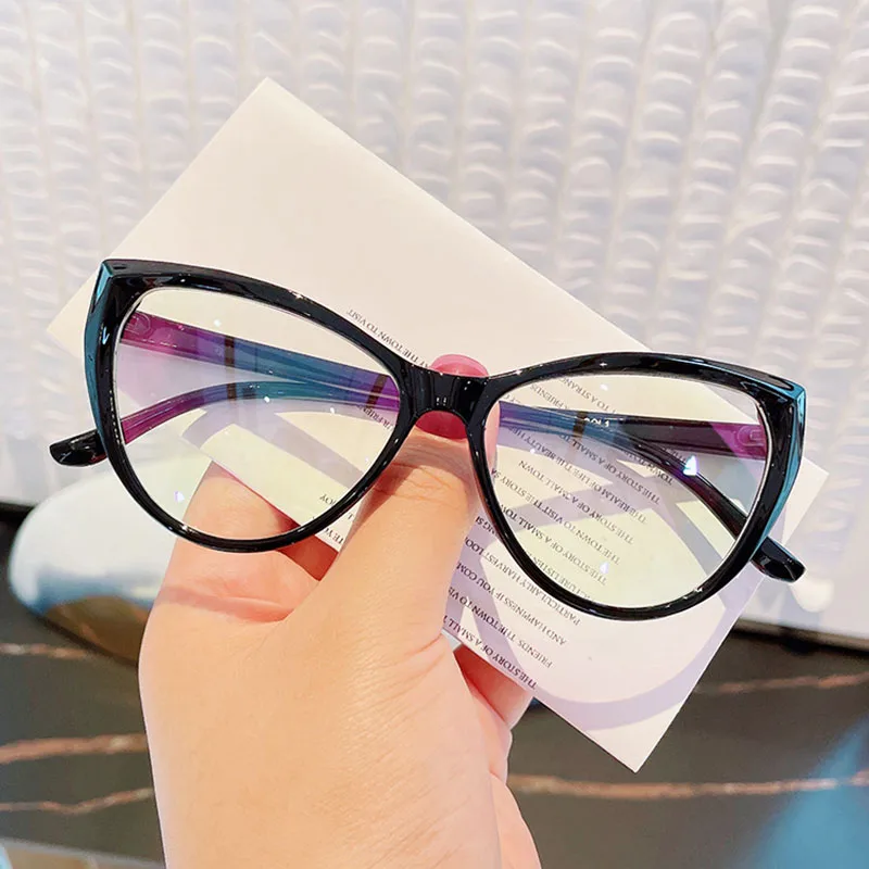 Retra Cat Eye Frame Clear Lens Glasses Simple Myopia Nerd Spectacles Degree -0.5 -1.0 -2.0 -3.0 -4.0 to -6.0