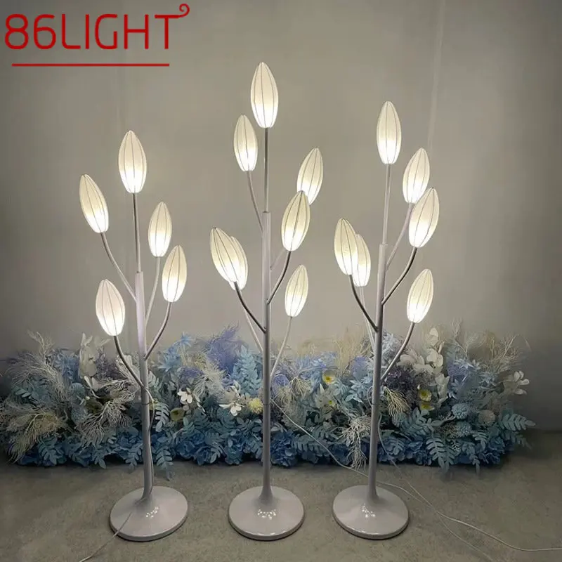 

86LIGHT Contemporary White Elegant Standing Lily Flowers Lamps Decoration Party Event LED Road Lead Wedding Lights