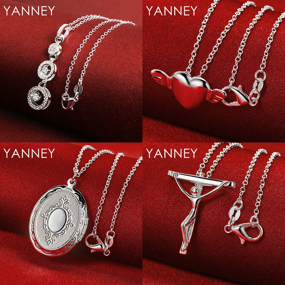 

925 sterling silver 16-30 exquisite heart-shaped round necklace for women elegant gift accessories party wedding