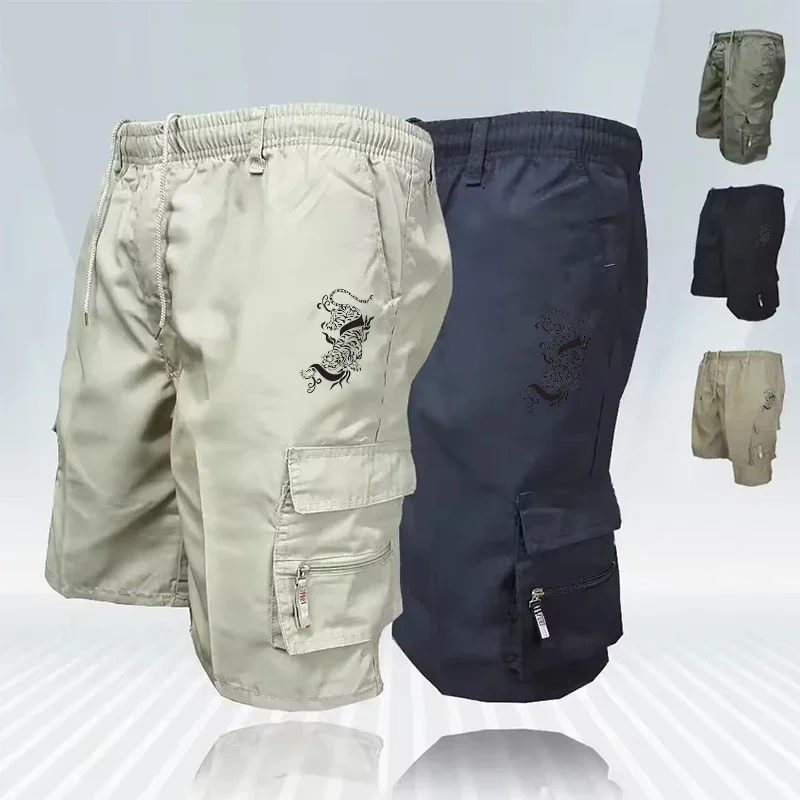 

Мужские летние шорты-карго, камуфляжные тактические карманы, уличные армейские шорты в стиле милитари, модные новые свободные брюки, ткань большого размера