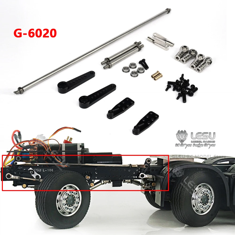 LESU G-6020 1/14 Scale Mud Tractor Axle 8X8 Linkage Steering Rod For RC Remote Control Car Models