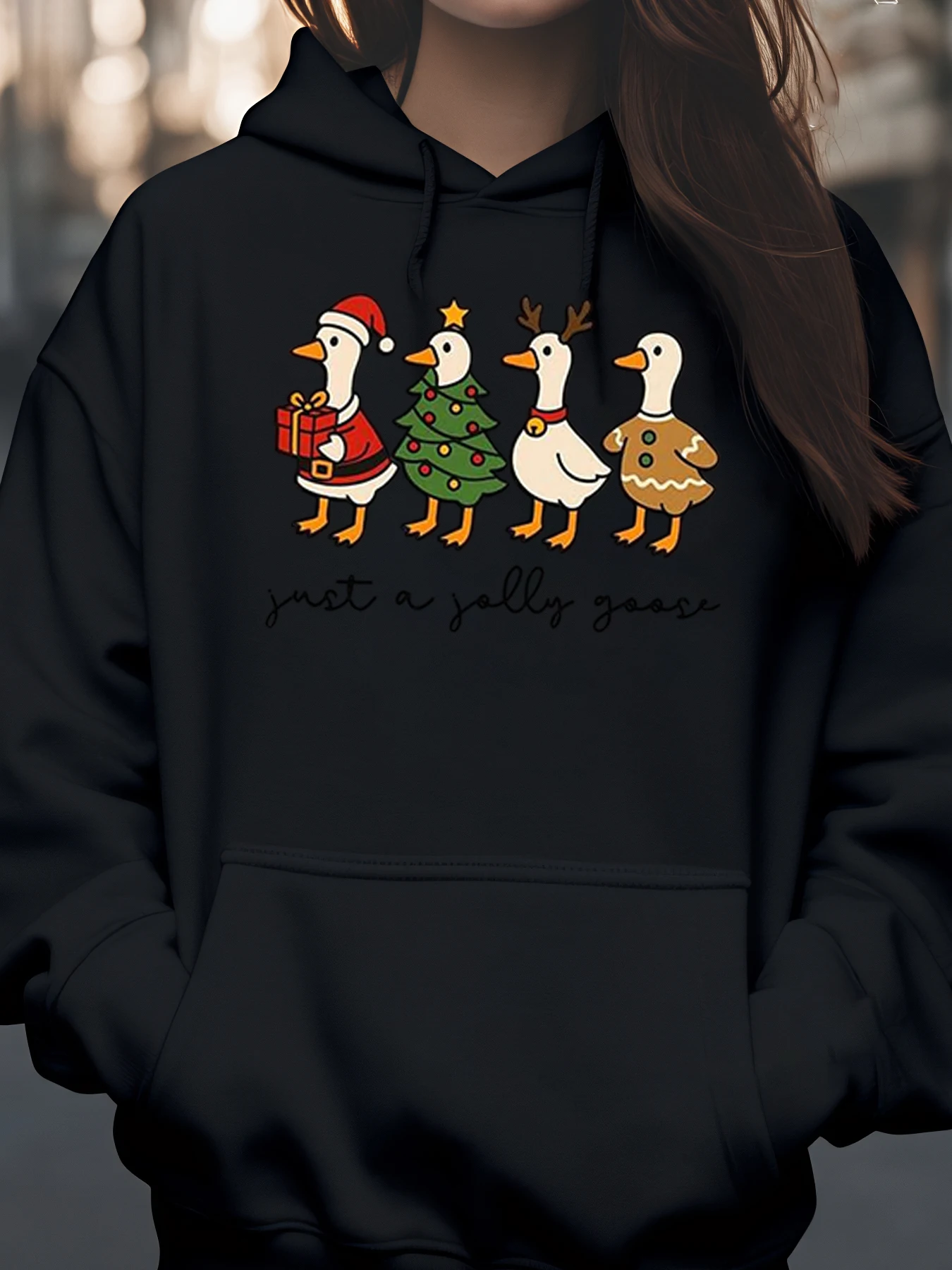 هوديي بنمط بطة عيد الميلاد لموسم العطلة ملابس نسائية غير رسمية #1