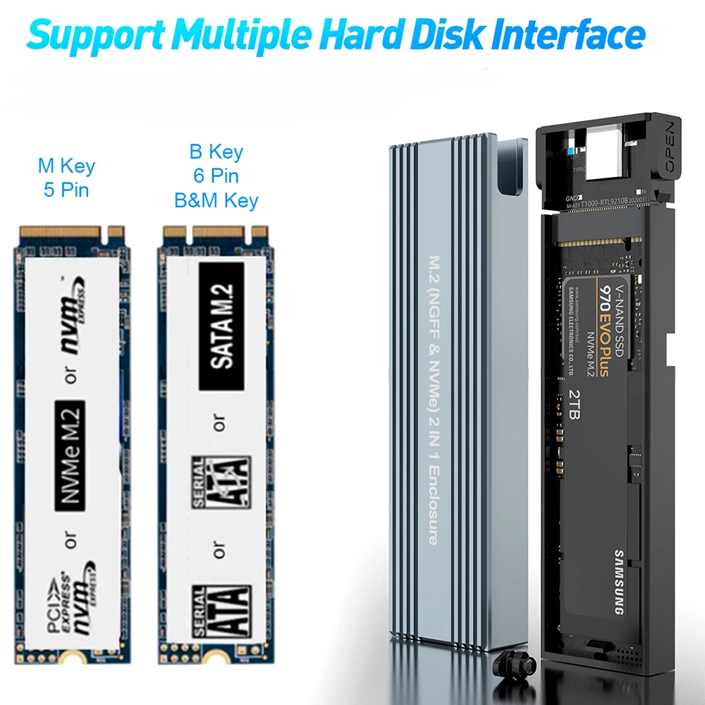 M.2ためnvme sata ssd、USB-C 3.1世代2 10 5gbps 5 5gbpsのサムスンwd