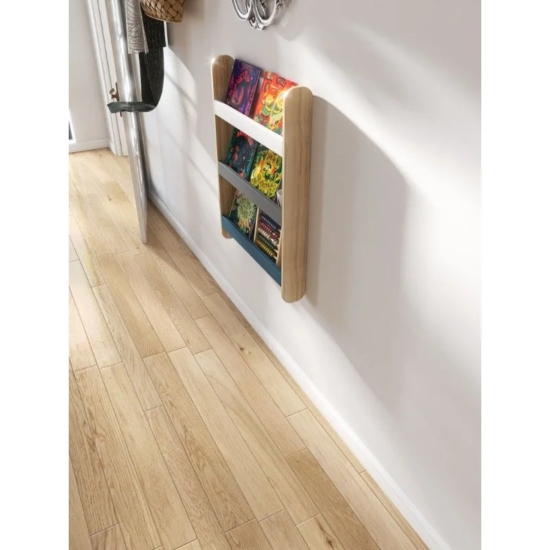 Customized modern simple wall-mounted bookshelf, baby picture book wall-mounted shelf, simple wall-mounted magazine rack
