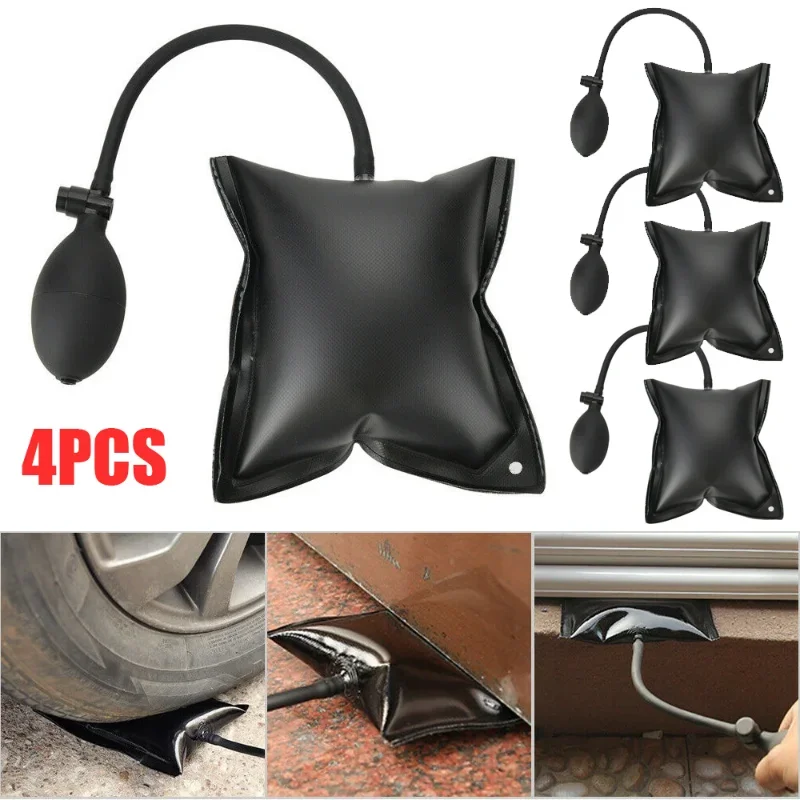 1/2/4 PCS Air Pump Bag Wedge Cushion Automotive Car Inflatable Shims Hand Tool Black