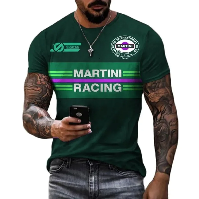 2026 Men's 3D Printed Oil Stp T Shirt Retro Motorcycle Racing Short Sleeve Top Oversized Esso Tee Streetwear Clothing