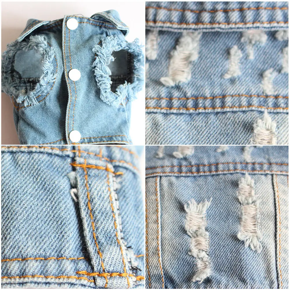 Pet Denim Vest Retr…