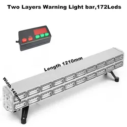 120cm 172W Led dual layer car emergency light bar,police light,fire lightbar,ambulance warning light with controller,waterproof