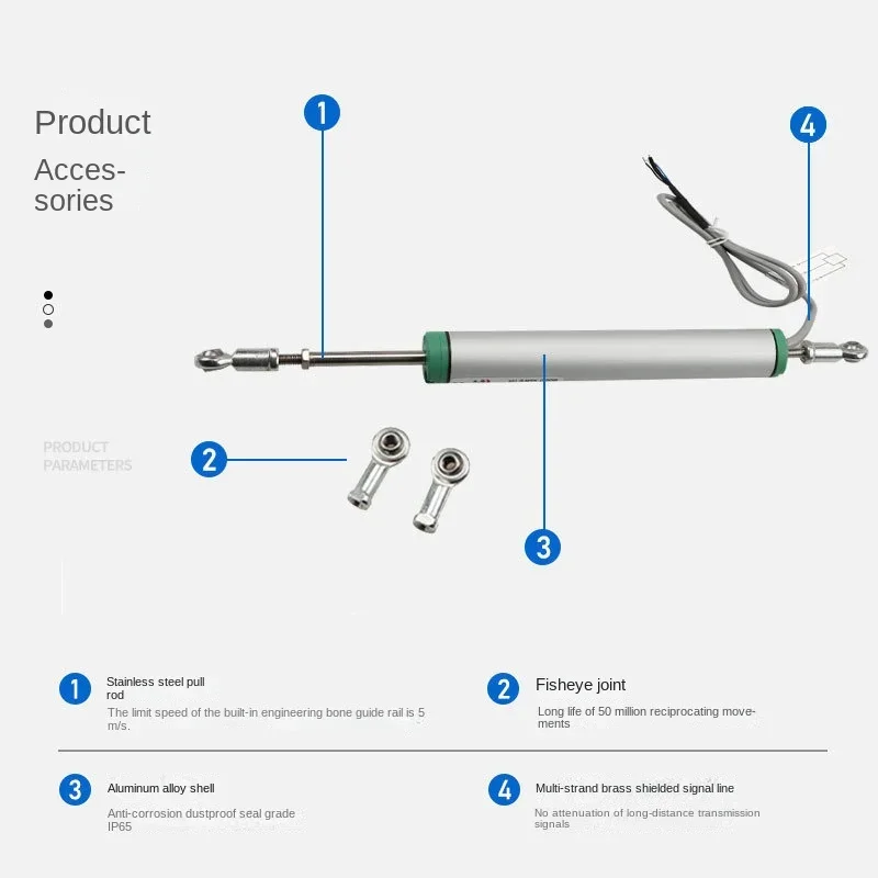 KPM large circular tube linear displacement sensor micro articulated prestressed jack equipment mechanical resistance ruler