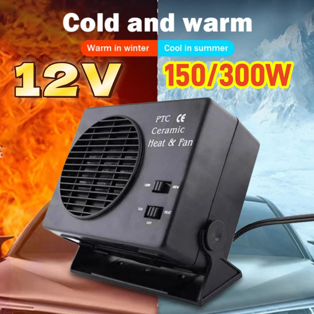 

2 in 1 150/300W Car Heater 12V Auto Car Heater Cooler Fast Heating Ceramic Car Heater Cooling Heating for Driving Camping Travel