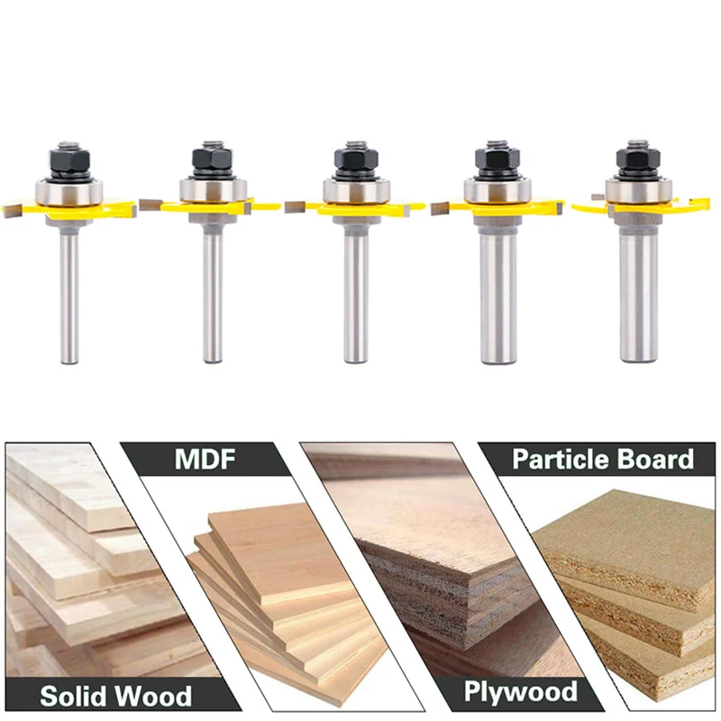 XCAN Milling Cutter T Slot Groove Joint Assembly Router Bit 6mm/12mm 1/4″ 1/2″Shank  Wood Milling Tool