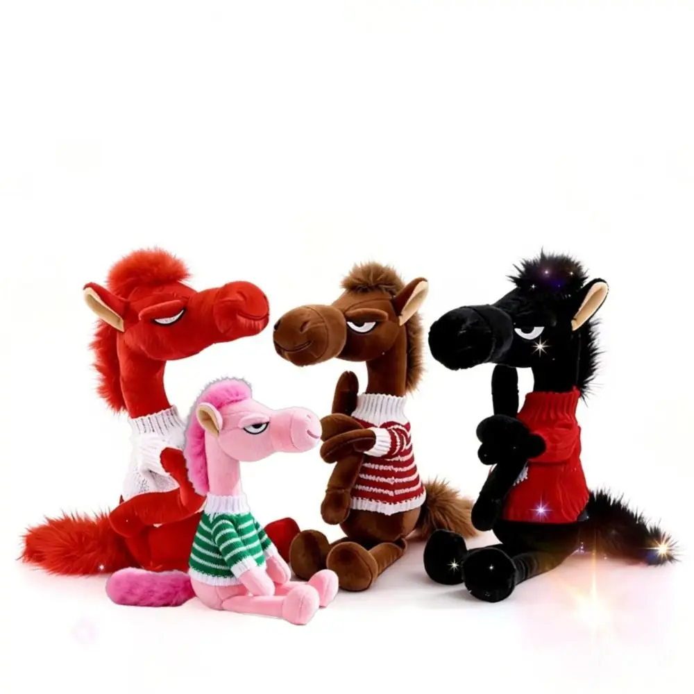 

Забавная креативная фигурка лошади-талисмана в китайском стиле, мягкая игрушка-пони, подарок на день рождения