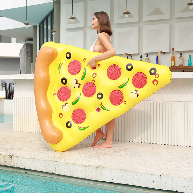 Poolflöße, aufblasbar, zum Spielen, Wasserspaß, zusammenklappbar, PVC-Sofa, aufblasen, Lounge, schwimmend, Sommer, Schwimmen, Strand, Meer, Pizze, 180 cm