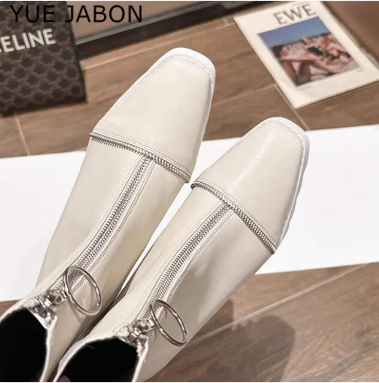 White Autumn High Platform Sneakers Height Increasing Women Thick Sole Ankle Boots Real Leather Wedge Winter Casual Stars Shoes