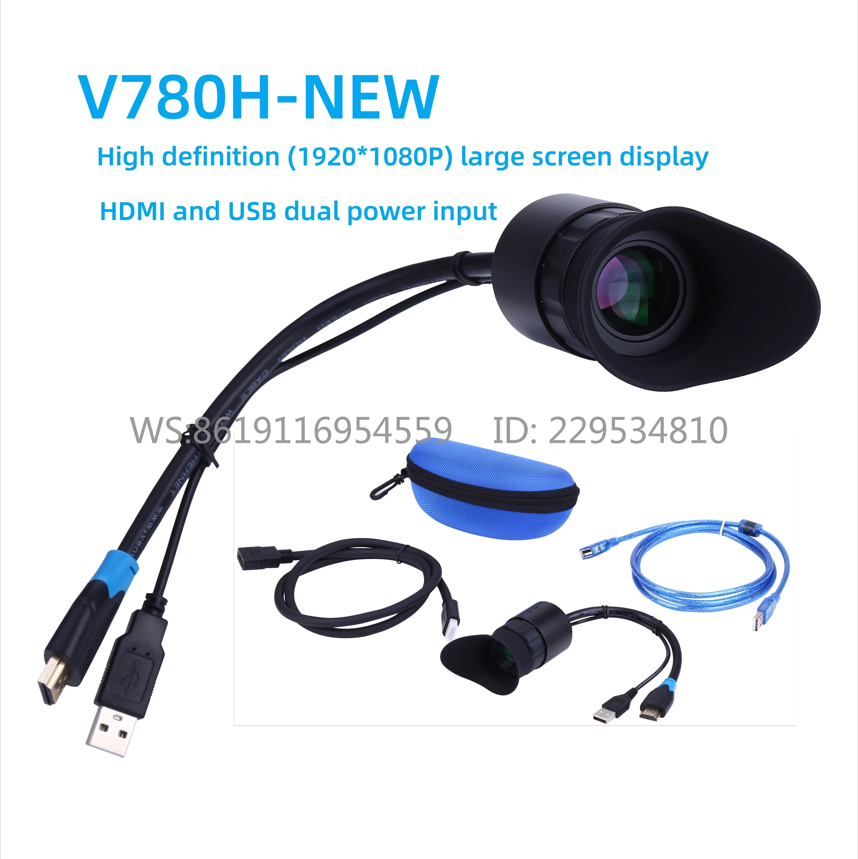 V780H-NEW Portable HDMI-compatible 1920*1080P Electronic Viewfinder Photographic Camera External Display Support USB Input