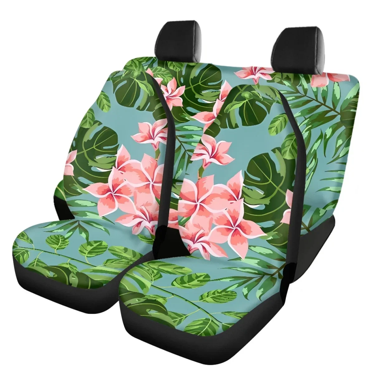 Car Seat Cover Full Set Monstera Plumeria Print Vehicle Seat Covers Soft Car Seat Cushion Stylish Universal Universal Car