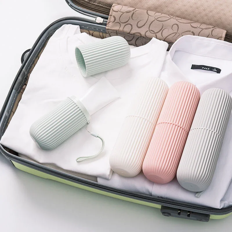 Travel Portable Practical Toothbrush Cup Bathroom Toothpaste Holder Storage Case Boxes Environmentally Friendly Travel Rinse Cup