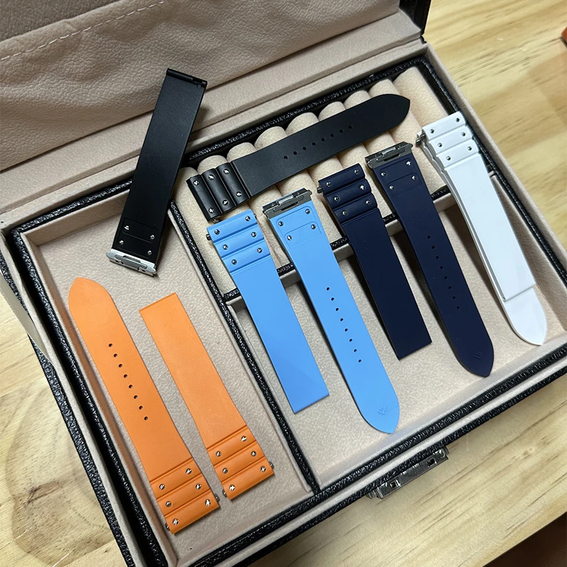  جديد سريع الإصدار حزام مطاط الفلور لساعة كارتييه سانتوس للرجال 39.8 مللي متر حافظة 21 مللي متر FKM حزام (استيك) ساعة 18 مللي متر مشبك قابل للطي #1