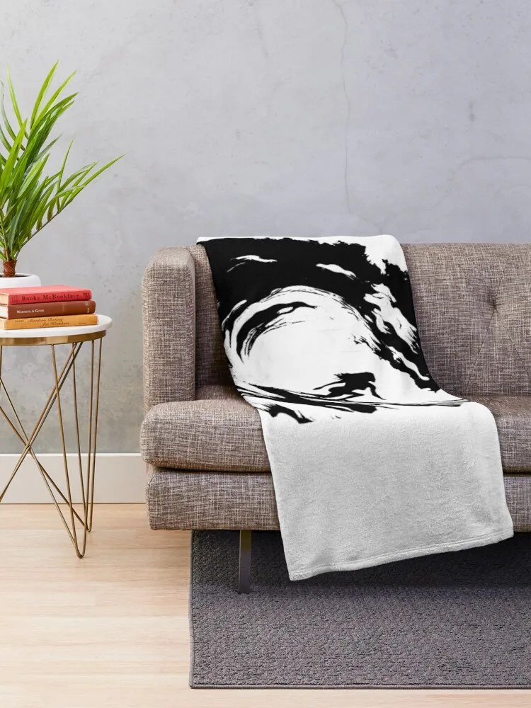 Female Surfer Logo Black Silhouette Summer Vibe Throw Blanket Decorative Sofas valentine gift ideas Sleeping Bag Cute Blankets