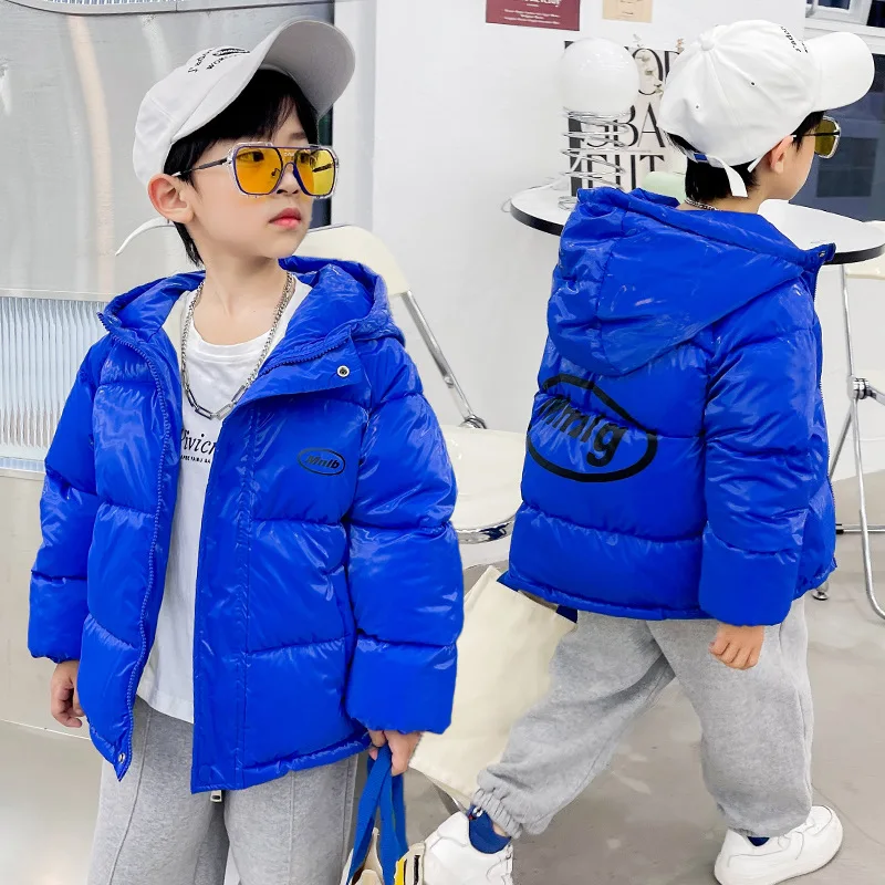 Winter Boys Girls Hooded Down Cotton Jacket Kids Toddler Outerwear Thicken Warm High Quality Reflective Fabric Coat Clothes New