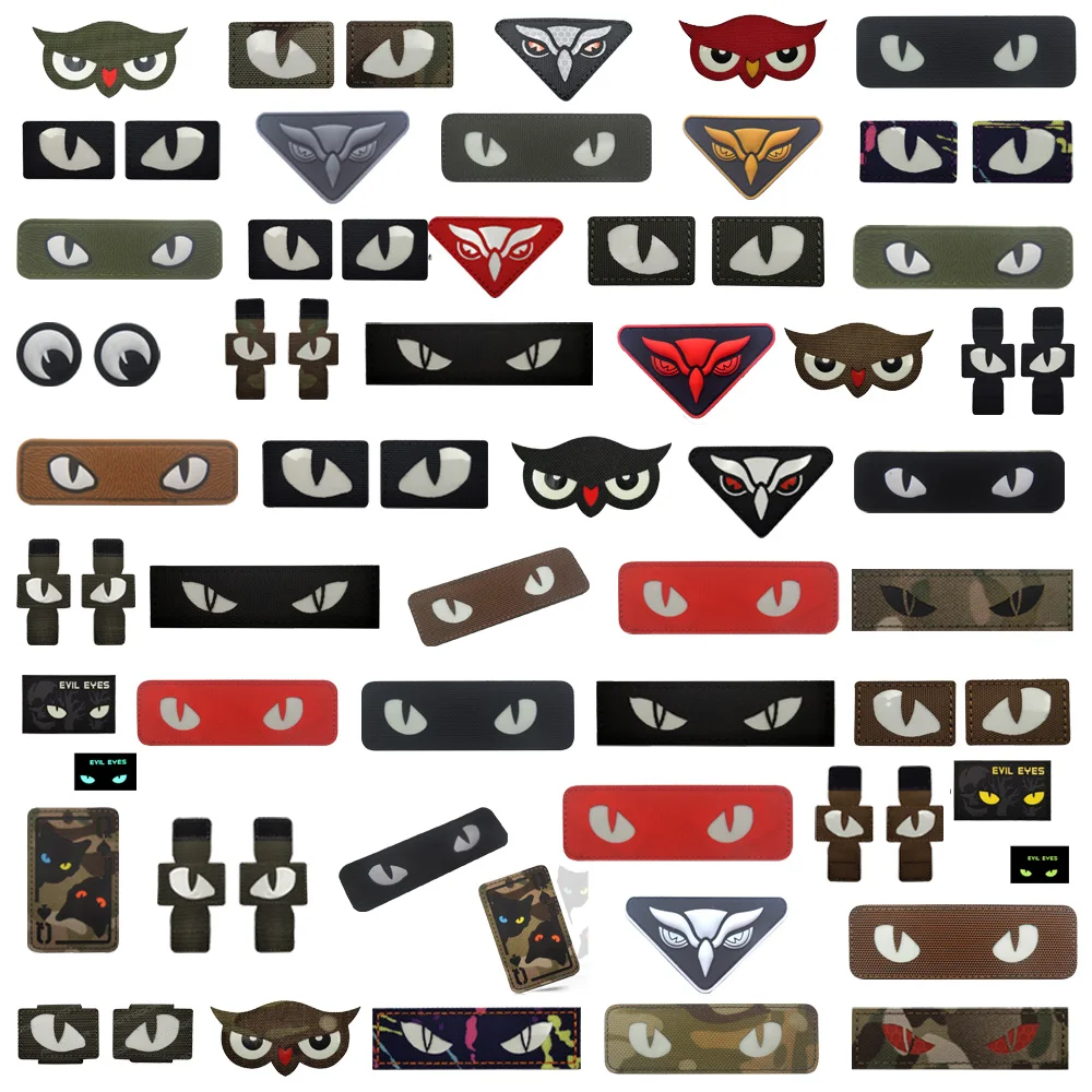 Personality Animal Eye IR Reflective Luminous Armband Eagle Eye Laser Cut Armband Backpack Hook Loop Jacket Patches for Clothing