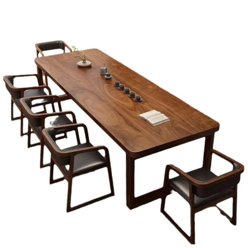 South American walnut solid wood living room large desk and chairs
