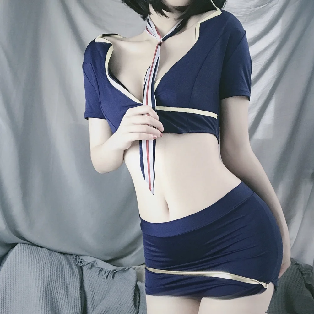 

Adult Sexy Flight Attendant Outfit Cosplay Lingerie Female Stewardess Party Costume Wrap Hip Skirt Fashionable Adult Clothing
