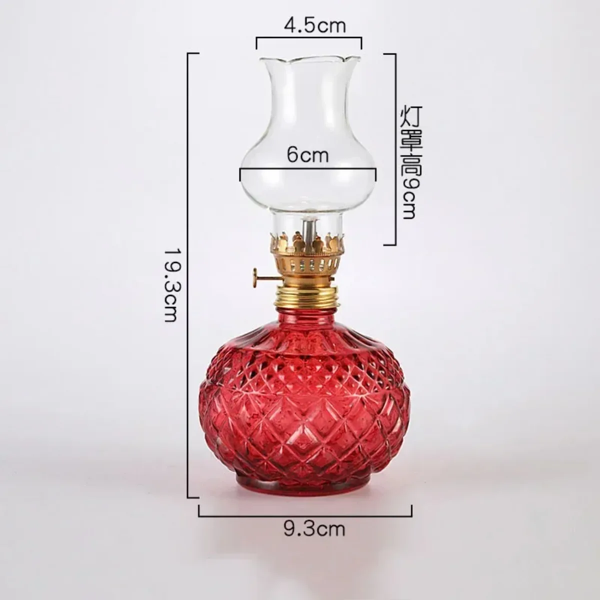 Rustic Vintage Oil Lamp Glass Lantern Farmhouse Decor Emergency Survival Light Indoor Camping Decorative Hurricane Lamp