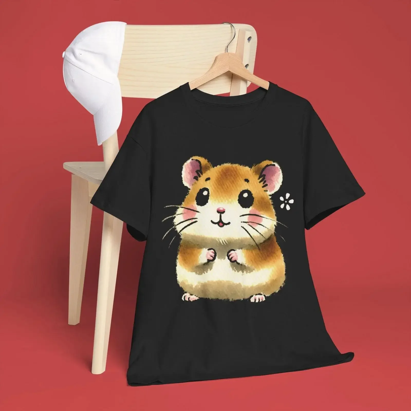 Cute Hamster Watercolor T Shirt vintage Washed Stretched designer clothes Stylish Slightly Top For Everyday Wear Versatile